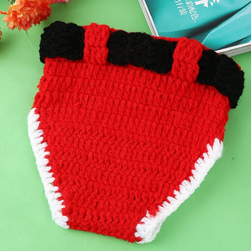 SUNBABY Newborn Baby Christmas Santa Knitted Crochet Photo Photography Prop Lovely Hats Costume Outfits (Boy Pants Suit), Medium Size - Image 5